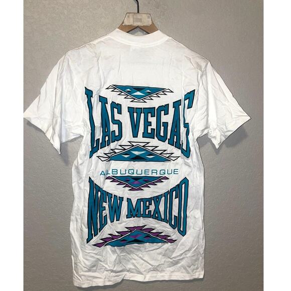 Vintage Misprint Shirt Arizona Taos Las Vegas Sample White Medium OOAK Tee - Picture 8 of 11